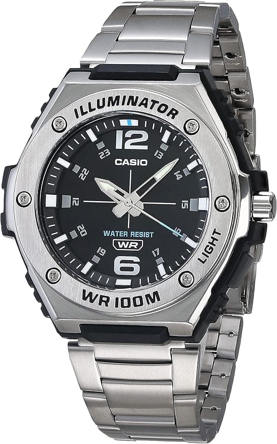 Casio Men's Heavy Duty Analog Quartz Stainless Steel Strap, Silver, 42 Casual Watch